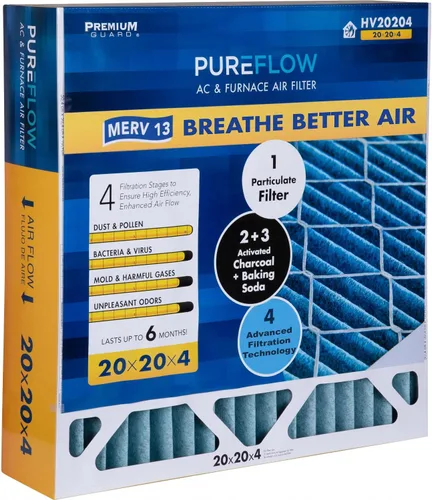 Miniatura 31 de PureFlow - Filtro de aire para horno doméstico de 12 x 12 x 1, con 4 capas de tecnología de filtración avanzada, MERV-13 paquete de 2