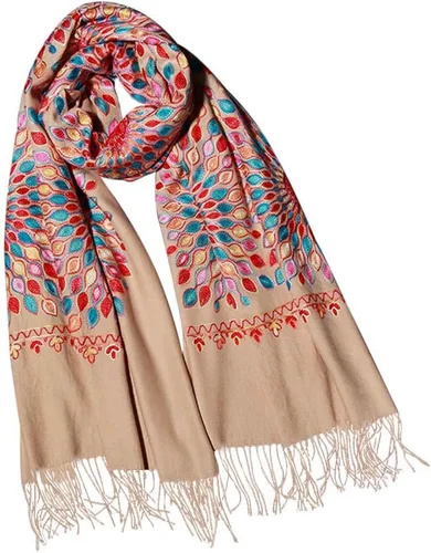 Miniatura 27 de Urban CoCo Chal Bordado con Borlas de Tamaño Grande para Mujer, Bufanda de Mujer
