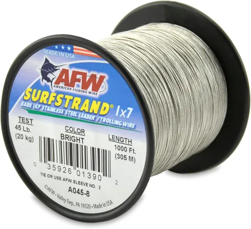 Miniatura 27 de Surfstrand Bare 1x7 Cable Líder de Acero Inoxidable - Línea Líder de Pesca para Agua Salada, 20lb Test - 325lb Test en Brillante, Camuflaje