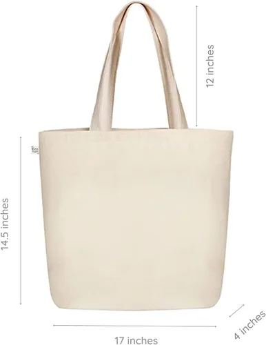 Miniatura 20 de Ecoright Bolsa de lona estética para mujer, bolsa grande con cremallera y bolsillo, bolsa de mano para mujer, para yoga, trabajo, playa