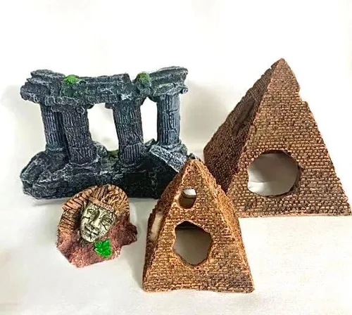 Miniatura 7 de Aquairum - Decoración egipcia con cabeza de pirámide, figura de esfinge, resinas de pilares, patrimonio antiguo hundido, decoraciones de pecera