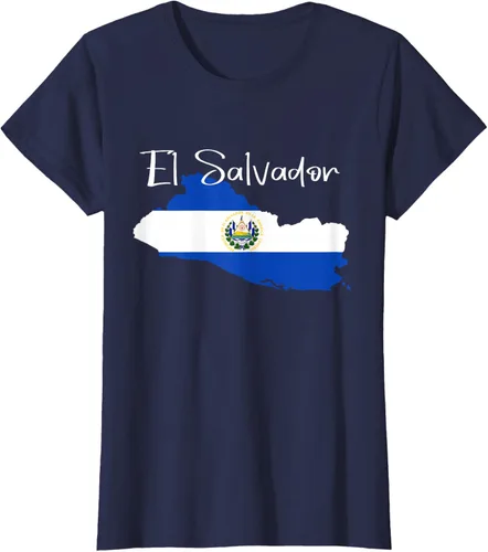 Miniatura 41 de Camiseta con la bandera de El Salvador, mapa de El Salvador, camiseta de Salvador para mujer