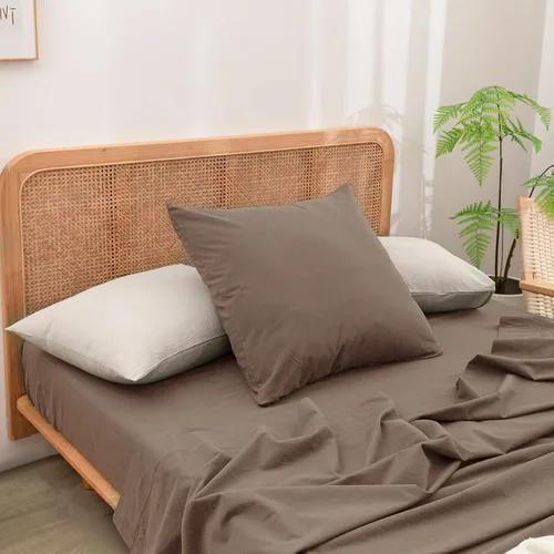 Miniatura 12 de BESTOUCH 100% Algodón Lavado Funda de Almohada para Cabello y Piel, Sensación de Lino, Suave, Cómoda, Transpirable, Juego de 2 Fundas de Almohada