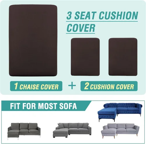 Miniatura 3 de Fundas para sofá de 3/4 piezas, fundas para sofá en forma de L para sofá seccional, elásticas, más gruesas, de jacquard separado, funda para sofá #1