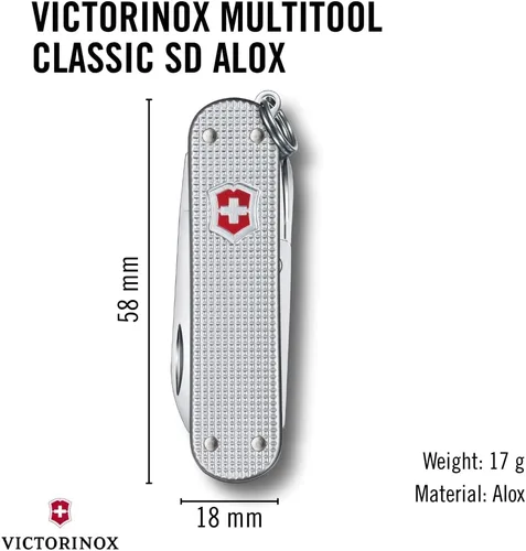 Miniatura 3 de Navaja suiza clásica, Victorinox, cuchillo de bolsillo Plateado