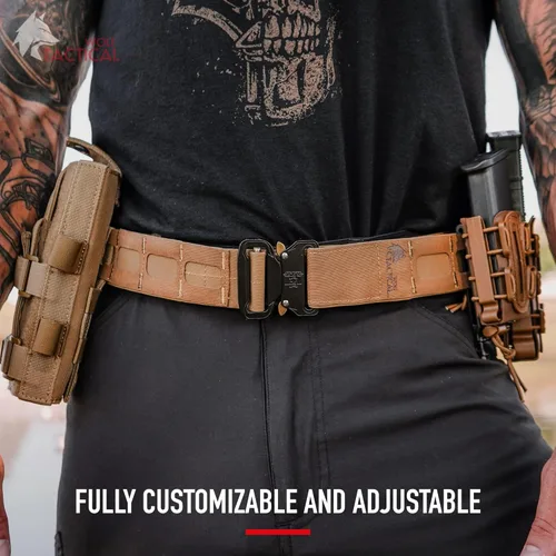 Miniatura 4 de WOLF TACTICAL Molle Battle Belt Lite - Cinturón de combate de liberación rápida de 1.75 pulgadas Negro
