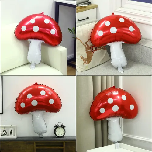 Miniatura 2 de Paquete de 31 globos de papel de aluminio con forma de hongo de 31 pulgadas, proveedor de fiesta de cumpleaños de hadas, princesa, cumpleaños