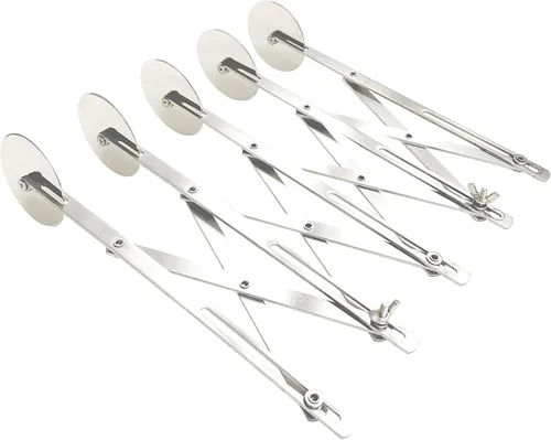 Restaurantware Met Lux - Cortador de repostería de 9.5 x 2.25 pulgadas, 5 ruedas, 1 cortador de acordeón expandible, resistente a la corrosión, apto