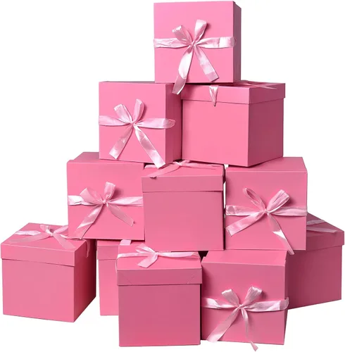 Miniatura 16 de 12 cajas de regalo de Navidad con tapas, cajas negras para cumpleaños, bodas, día de San Valentín, Navidad, aniversario (negro, 4 x 4 x 4 pulgadas)