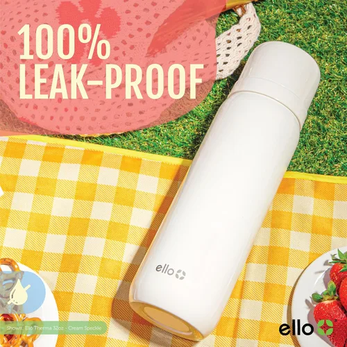 Miniatura 5 de Ello Therma - Termo aislado de acero inoxidable de 32 onzas para bebidas calientes y frías, con tapa a prueba de fugas y taza integrada, aislamiento