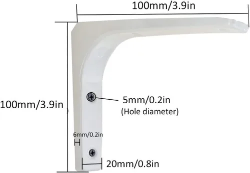 Miniatura 2 de Soportes de estante para montaje en pared, soporte de estante de metal flotante, soporte de esquina de 90 grados, soportes de estantería