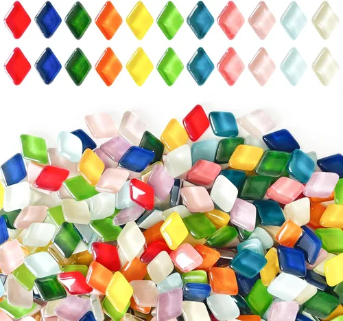 Miniatura 17 de LITMIND 1.1LB Azulejos de Mosaico de Cristal Irregular de Colores Surtidos - Perfectos para Manualidades Artísticas, Proyectos de Creación de Mezcla