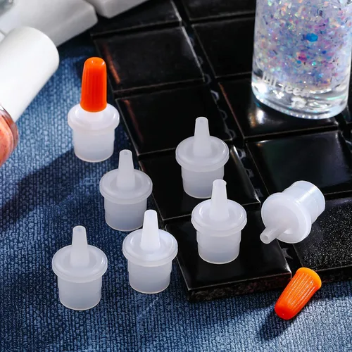 Miniatura 7 de Kit de 44 piezas de pegamento para pestañas, kit de tapas de pegamento para pestañas, puntas de boquilla, tapones para botellas, puntas de boca