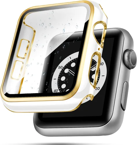 Miniatura 15 de top4cus Carcasa de 38mm compatible con Apple Watch, con protector de pantalla de vidrio templado incorporado, cubierta de PC para iWatch Series