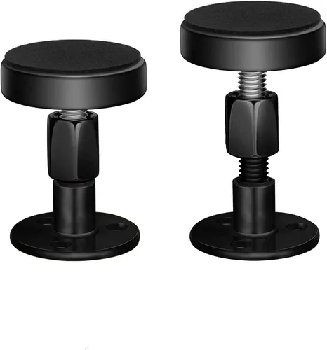 Miniatura 9 de 2 piezas de marco de cama ajustable negro anti-sacudidas, tapones de cabecera con almohadillas y tornillos para muebles, no más crujidos, protege