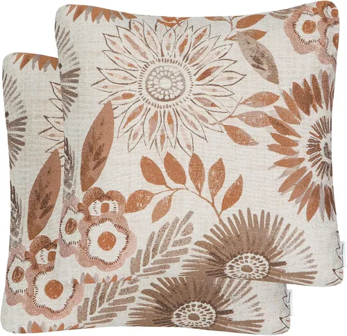 Miniatura 11 de Mika Home Paquete de 2 fundas de cojín rectangulares decorativas oblongas para silla, patrón de girasol, 12 x 20 pulgadas, color azul crema