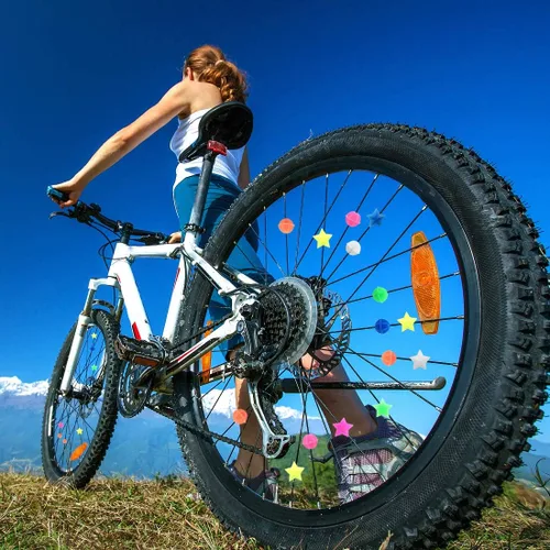 Miniatura 4 de Bike Wheel Spokes Beads + Kid Bike Bell + Kids Bike Streamers, Spoke Plastic Clip Round Decor Beads, Flower Bicycle Bell, Colorful Bike Handlebar
