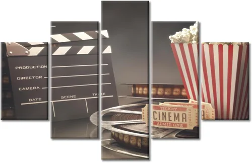 Lienzo decorativo para pared, imágenes de cine, decoración de pared para sala de estar, 5 piezas, concepto de cine, escena, obra de arte, decoración