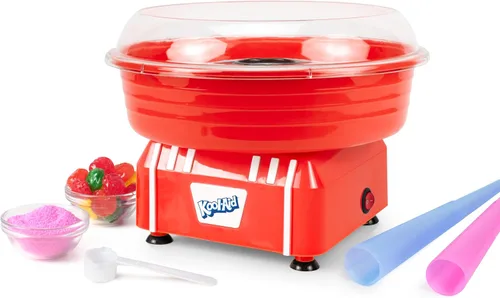 Miniatura 10 de Nostalgia - Máquina de algodón de azúcar, máquina retro de algodón de azúcar para niños con 2 conos reutilizables, 1 cuchara de azúcar y 1 cabezal