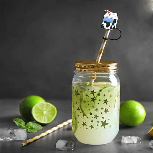 Miniatura 4 de 6 tapas de silicona para popotes, tapas, tapas reutilizables, tapones a prueba de polvo para pajitas de 0.315 a 0.315 pulgadas Funda para popote