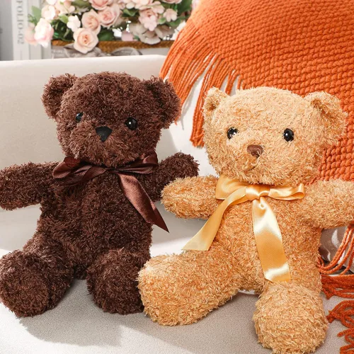 Miniatura 6 de HyDren 5 piezas de osos de peluche animales suaves juguetes de felpa de San Valentín, 12 pulgadas, lindo oso pequeño y lanudo con capucha y corbatín