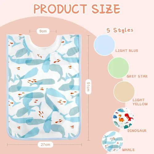 Miniatura 2 de Newwiee 5 baberos grandes para bebés, baberos suaves y absorbentes, cobertura completa, baberos para niños pequeños baberos baberos baberos