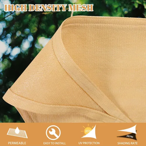 Miniatura 2 de Cool Area - Toldo parasol rectangular, tamaño 12 x 16 pies, SS-078, para dar sombra a patios, jardines y terrazas, color arena