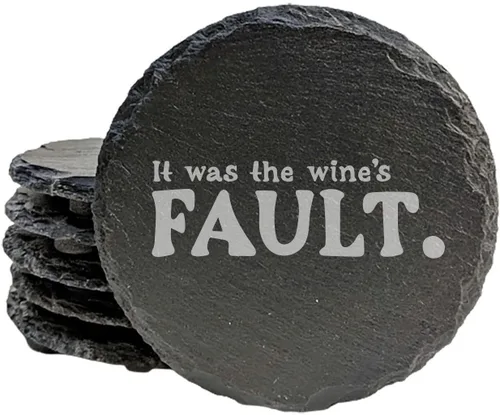 Miniatura 32 de Wine Not? Hilarious Drinking Wine is My Hobby Slate Coasters - Round Slate - Set of 8 Drinking Wine is Not My Habit