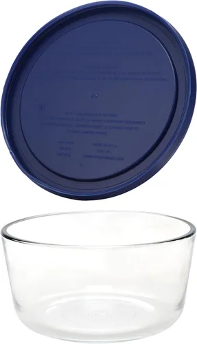Miniatura 5 de Pyrex 7201 - Cuenco de vidrio de 4 tazas y tapa azul oscuro 7201-PC (paquete de 2) - Fabricado en Estados Unidos