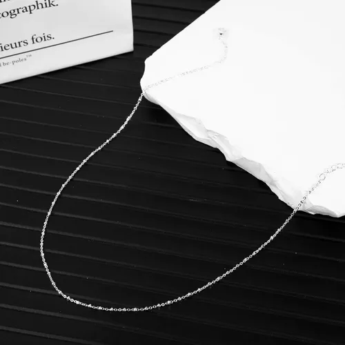Miniatura 6 de Kyerlyn Collar de plata para mujer, bonitos collares de plata con cuentas Cuba delicadas, collar de plata simple, gargantilla de plata simple