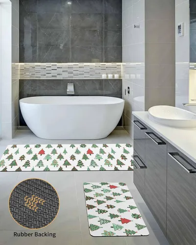 Miniatura 5 de Tapete de baño de Navidad para bañera, antideslizante, de secado rápido y absorbente, tierra de diatomeas, fregadero, dormitorio, cocina, lavable