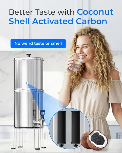 Miniatura 6 de Sistema de filtro de agua alimentado por gravedad Waterdrop, Sistema de 2.25G de acero inoxidable con 4 filtros, Grifo de nivel de agua de metal