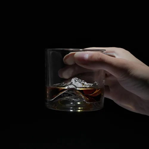 Miniatura 6 de LIITON Denali Mountain - Juego de 2 vasos de whisky de cristal pesado, vaso de bourbon congelable grueso de 1 libra cada uno, cócteles de cristal