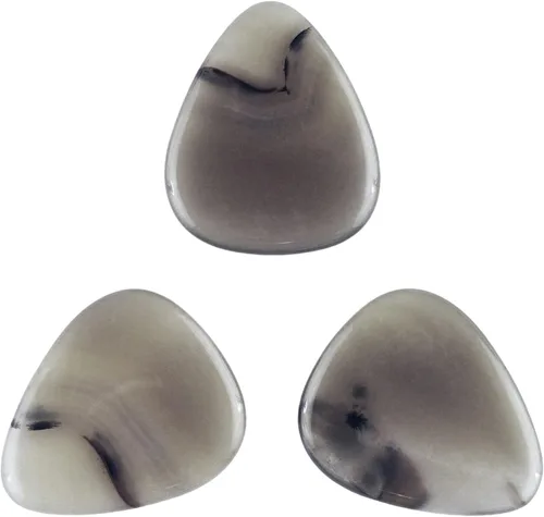 Miniatura 62 de Púa de guitarra o bajo de Obsidiana de Caoba en vidrio volcánico - 3.0 mm de calibre ultra pesado - Forma 351 - Púa exótica artesanal de gema