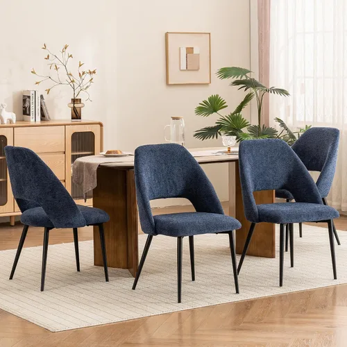 Miniatura 23 de Rowill Juego de 2 sillas de comedor tapizadas de mediados de siglo, modernas sillas de comedor, sillas de cocina, sillas decorativas con patas