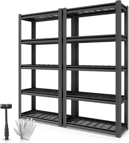 Miniatura 11 de Auto Dynasty Estantes de Almacenamiento de 5 Niveles, 72" de Alto Resistente (Capacidad de 3000 LBS) Estantería de Garaje Ajustable, Unidad