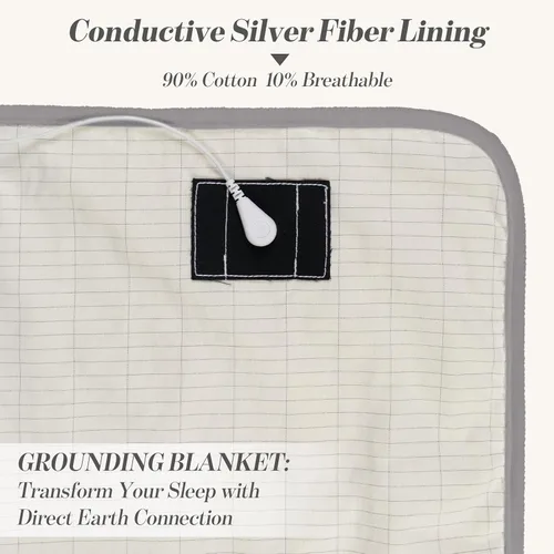 Miniatura 5 de Manta Grounding para aliviar el dolor y dormir más profundo, sábana de cama Earth Connect con fibra de plata, manta esponjosa, regalos para mujeres