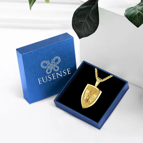 Miniatura 109 de Eusense Saint Necklace Sterling Silver 925 Protection Jewelry for Men Women Patron St Medals Amulet Pendant