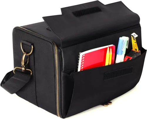 Miniatura 5 de ENHANCE Bolsa de figuras en miniatura – Estuche compacto de almacenamiento y transporte para miniaturas DnD con correa, 3 bandejas de espuma