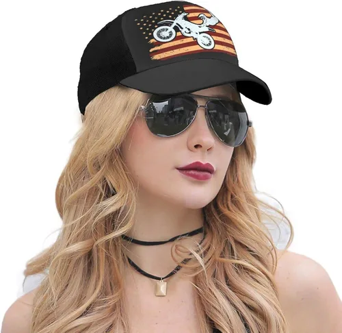 Miniatura 5 de Gorra de béisbol de motocross Snapback - Gorra ajustable para hombre y mujer, color negro, Negro