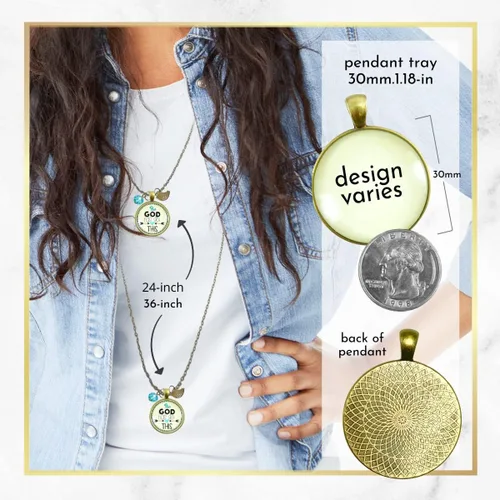 Miniatura 41 de Gutsy Goodness Faith He Cares - Collares hechos a mano con mensaje para mujer cristiana