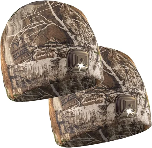 Miniatura 15 de POWERCAP - Sombrero LED con luz de 150 lúmenes, forro polar recargable con faro incorporado brillante, impermeable, cálido, talla única Mossy Oak