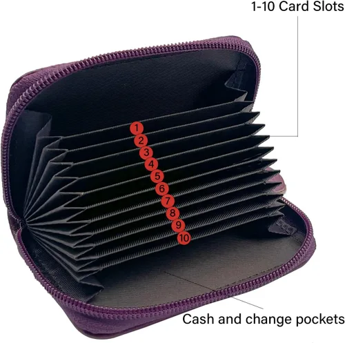 Miniatura 19 de Tarjetero RFID de bolsillo con ventana para ID, piel genuina, S, Negro