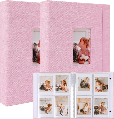 Miniatura 8 de Polaroid - Álbum de fotos, pequeño libro de imágenes con capacidad para 280 fotos, libro de recuerdos beige para imágenes de 2 x 3 pulgadas, álbum