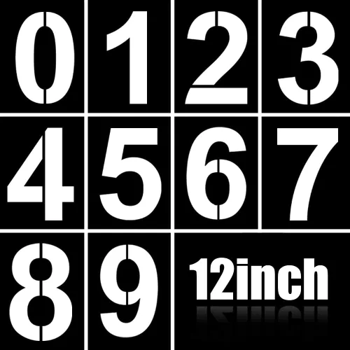 Miniatura 9 de Juego de plantillas de números grandes de 8 pulgadas, juego de plantillas de números de dirección de 0 a 9, plantillas de pintura de números de 7.9