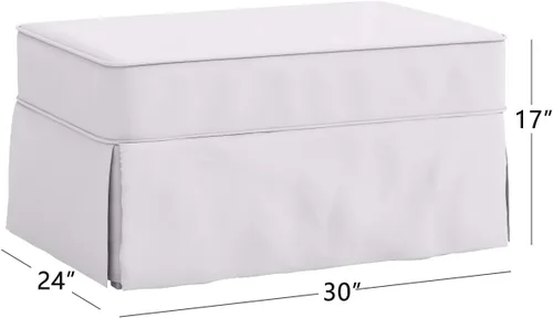 Miniatura 2 de La funda otomana de algodón de reemplazo. Se adapta a Pottery Barn PB Comfort Ottoman. Funda para sofá de algodón denso (Beige Comfort)