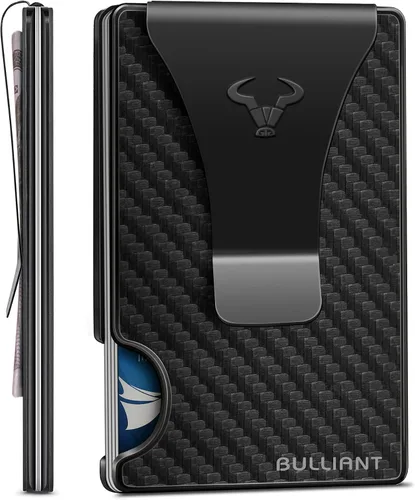 KEMISANT Cartera para hombre, delgada para uso estándar o Airtag expandible para 15 tarjetas, bloqueo RFID, Negro3188, Minimalista