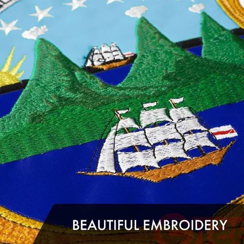 Miniatura 3 de G128 Bandera de Costa Rica 3 x 5 pies Serie ToughWeave bordado de poliéster 300D Bandera de país, diseño bordado, interior y exterior, ojales