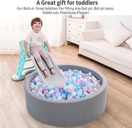 Miniatura 4 de Star Ball Pit Balls for Toddlers - 100 200 500 Pack Phthalate & BPA Free Plastic Toy Balls for Kids, Ball Pool Play Tent, Baby Kiddie Pool Water