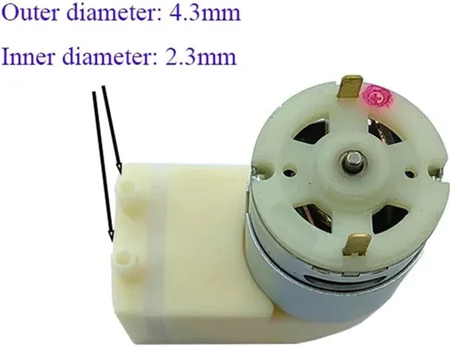 Miniatura 3 de Micro 385 DC12V -80Kpa Bomba de aire de vacío Bomba de diafragma de succión de presión negativa para empacador de bricolaje, inflador, tanque